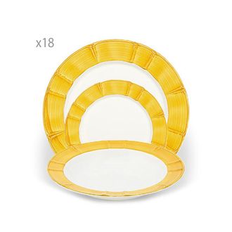 Arcucci Servicio de mesa de banda amarilla Provenza 18pc