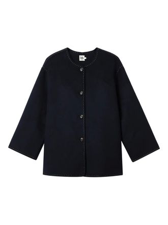 B+ab scarf-embellished jacket - Blauw