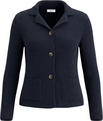 Gran Sasso Pearl Rib Knit Merino Wool Jacket with Patch Pockets