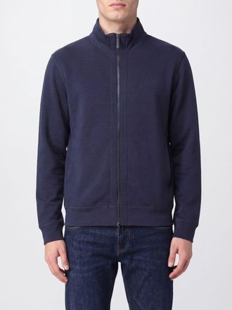 Emporio Armani Felpa in misto cotone con collo alto e chiusura a zip