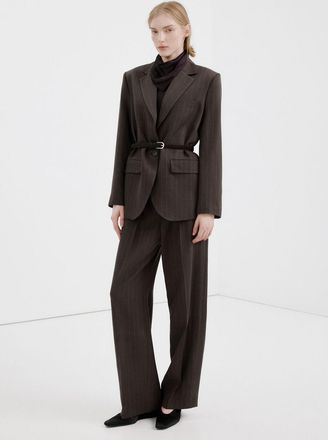 Mango Pantaloni completo lyocell cioccolato - Donna - 36 - MANGO