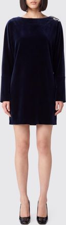 Versace Velvet Mini Sheath Dress with Rhinestones and Round Neck