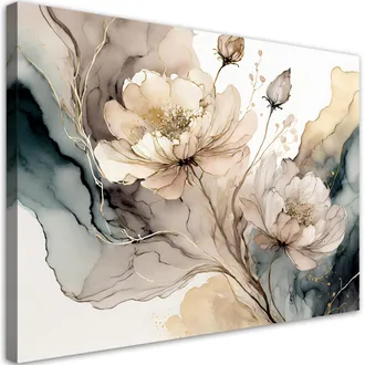 Artgeist Quadro Su Tela, Fiori Astratti Ad Acquerello - 120x80