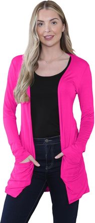 Janisramone Womens Cardigans Stylish and Versatile Open Front Boyfriend Cardigans for Women UK, Perfect Long Sleeve Ladies Cardigan with Drop Pockets for Layering