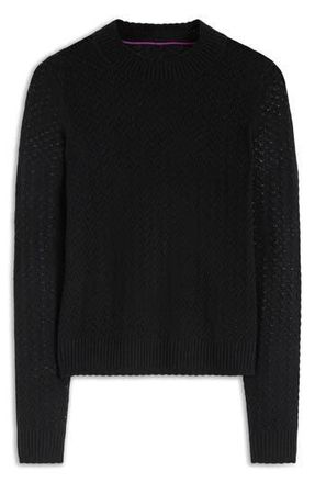 Boden Diane Pointelle Sweater in Black at Nordstrom Rack, Size Medium