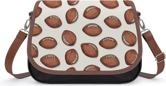 Generic Footballs Pattern U.S.A Womens Crossbody Bag Fashion Shoulder Handbags Message Tote Bag with Adjustable Strap
