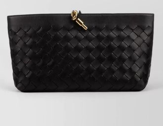 Bottega Veneta andiamo leather clutch bag