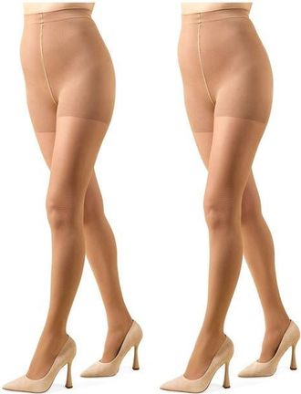 MeMoi 2-Pack Control Top Tights in Honey at Nordstrom, Size X-Large