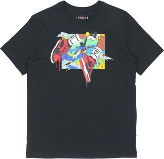 Nike Jordan Air Jordan Running Training Casual Round Neck Cartoon Printing Short Sleeve Black DO1927-010