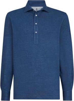 Brunello Cucinelli Jersey polo shirt in Denim at Nordstrom, Size Xxx-Large Eu