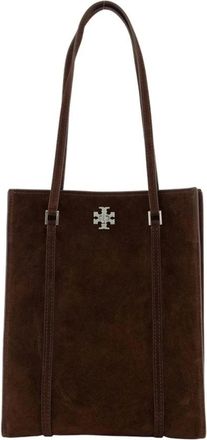 Tory Burch Tory Burch, Tote Bags, female, Brown, Size: ONE SIZE Brown Nubuck Leather Shopper Bag