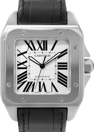 Cartier Pre-owned Cartier Santos 100 Automatic Silver Dial Mens Watch W20073X8