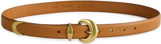 Madewell Wide Domed Buckle Leather Belt in Hot Coffee at Nordstrom, Size X-Small