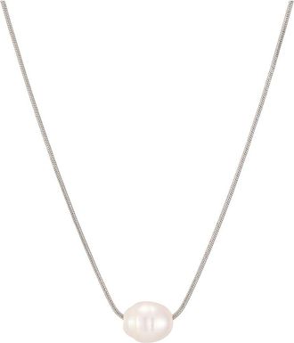 Adornia Adornia Silver Plated Stainless Steel 9.8Mmx8mm Pearl Necklace