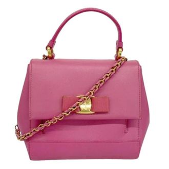 Ferragamo Pre-owned Handbags, female, Pink, Size: ONE SIZE Pre-owned Leather Handbag