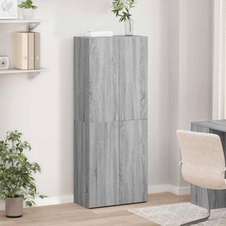 Berkfield Home Durable File Cabinet Grey Sonoma 60x32x153 cm Engineered Wood | Size: 60 x 32 x 153 cm