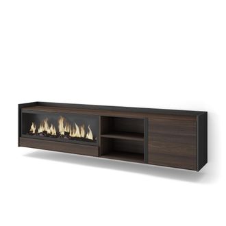 Skraut Home Skraut Home - Mueble Tv, Televisi&oacute;n, Muebles De Sal&oacute;n, Almacenaje, 212x35x50cm, Para Tv Hasta 80, Chimenea El&eacute;ctrica Xxl, Colgado, Suspendido, Estilo 