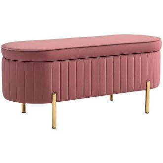 HOMCOM Pie de cama 107x42x45.5 cm rosa