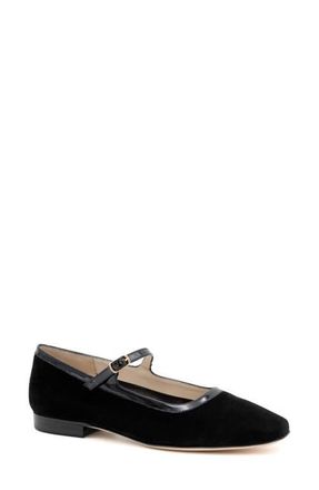 Amalfi By Rangoni Galba Mary Jane Flat in Black Cashmere Black Vernice at Nordstrom, Size 6.5