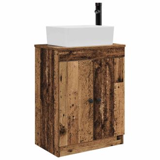 vidaXL Vanidad De Ba&ntilde;o Con Lavabo Madera Envejecida 54 X 35 X 83 Cm Vidaxl