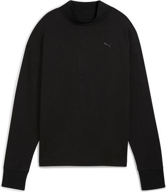 Puma Langarmshirt PUMA HER RELAXED CREW FL, Damen, Gr. XL, schwarz (puma schwarz), Fleece, Obermaterial: 68% Baumwolle, 32% Polyester, unifarben, relaxed f