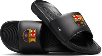 Nike FC Barcelona Victori One Nike Mens Soccer Slides in Black | IX3944-001