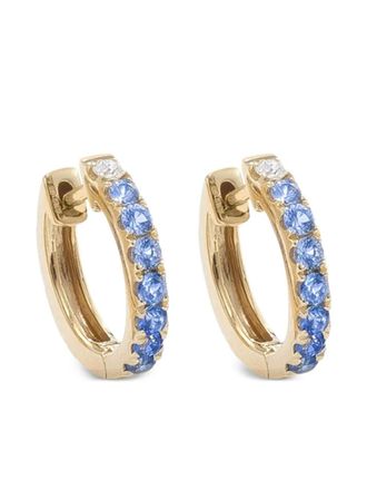 Robinson Pelham 14K yellow gold blue sapphire and diamond hoop earrings - women - Diamond/Blue Sapphire/14kt Yellow Gold - One Size