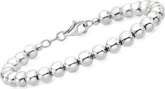 Ross-Simons Italian 6mm Sterling Silver Bead Bracelet