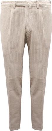 Santaniello Fluwelen broek met geribbelde corduroystijl - Heren - Chinos - Beige - XL - Broeken