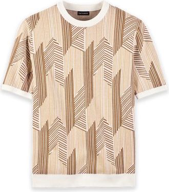 Paul Fredrick Cotton Crewneck Sweater in Ivory at Nordstrom, Size X-Large