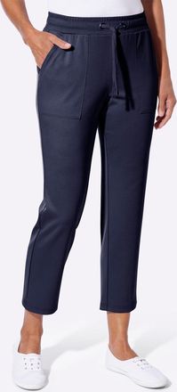 Casual Looks Jerseyhose CASUAL LOOKS, Damen, Gr. 36, Normalgr&ouml;ssen, marine, 76% Polyester, 20% Viskose, 4% Elasthan, unifarben, Hosen Jerseyhose