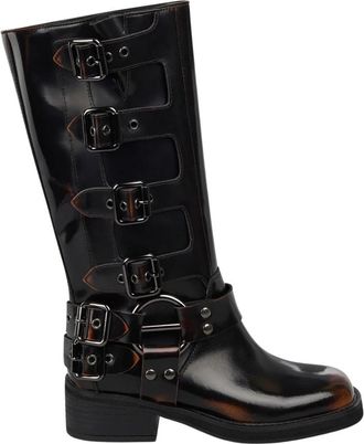 Alma En Pena Motorrijder gespen - Dames - Hoge Laarzen - Bruin - 38 EU - Schoenen
