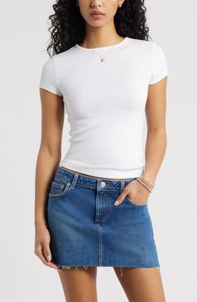 BP. Stretch Cotton Blend Crewneck T-Shirt in White at Nordstrom, Size Xx-Small