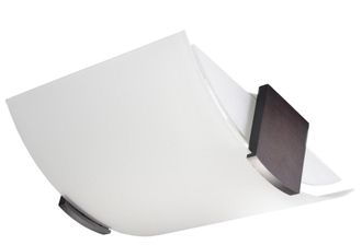 Sollux Lighting L&aacute;mpara de techo dunkelbraun, blanco madera, vidrio alt. 14 cm