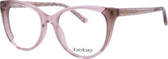Bebe Womens Bb5208 Full Rim Cat Eye Eyeglasses In Topaz Animal / Crystal Peach