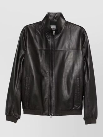 Emporio Armani jacket high collar side pockets elastic hem