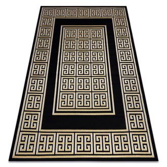 RugsX Rugsx - Alfombra Gloss Moderno 6776 86 Elegante, Marco, Griego Negro / Oro Black 180x270 Cm