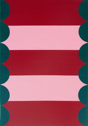Nazar Rugs Alfombra para interior/exterior de bandas rojas 160x230 cm
