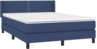 vidaXL Cama Box Spring Con Colch&oacute;n Tela Azul 140x190 Cm Vidaxl