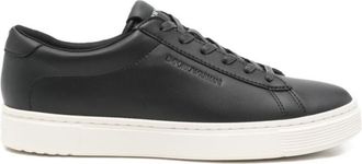 Emporio Armani Black Leather Sneakers