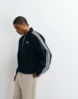 adidas Originals Sst adicolor Classics - Top sportivo in twill di cotone nero