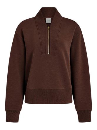 Varley Sweater met halve rits - Bruin