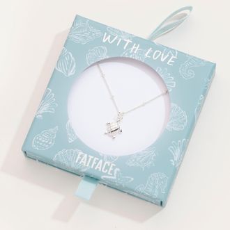 Fat Face FatFace Silver Tone Turtle Necklace Gift
