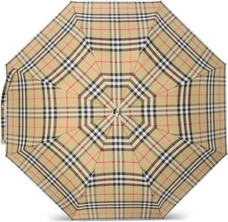 Burberry Check Vouwparaplu - Dames - Paraplus - Beige - ONE Size - Accessoires