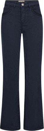 Mos Mosh Leya Miley Pant - Dames - Straight fit broeken - Blauw - W29 - Leer - Broeken
