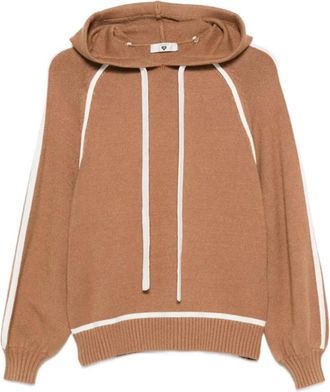 Twinset Elegante Hoodie - Dames - Hoodies - Bruin - M - Polyester - Hoodies & sweatvesten