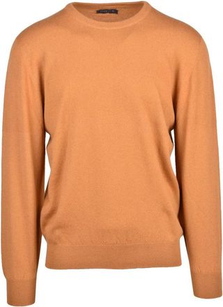Hawico Crew Neck Cashmere Pullover - Black/Orange