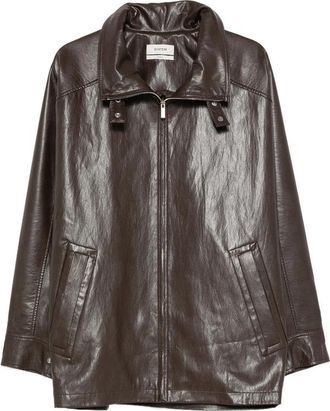 System High-neck Zip-up Biker Jacket