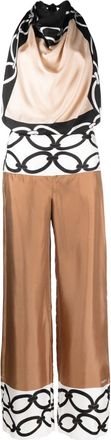 Valentino Garavani Chain 1967 Foulard silk jumpsuit - women - Silk/Viscose/Silk - 40 - Neutrals