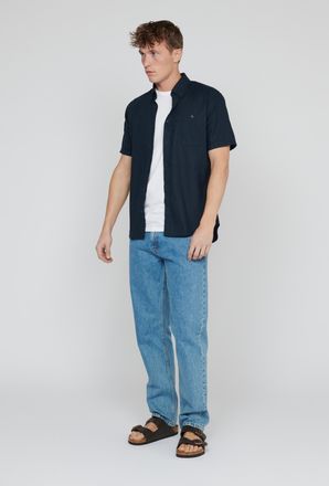 Matinique Korte mouwen shirt Regular fit navy blue